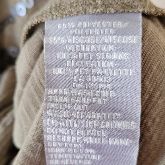 Jana Khaki Green Sequined Tank Top US S - Picture 7 of 8